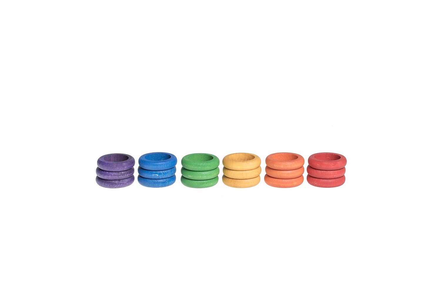 Grapat 18 Anillos – 18 anillos de madera en colores del arcoíris