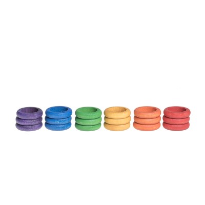 Grapat 18 Anillos – 18 anillos de madera en colores del arcoíris