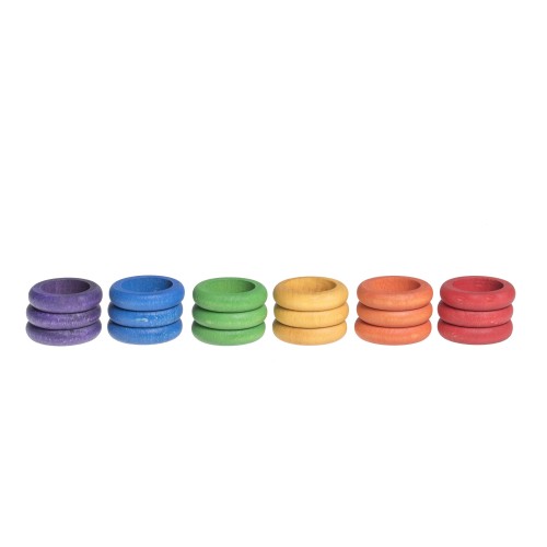 Grapat 18 Anillos – 18 anillos de madera en colores del arcoíris