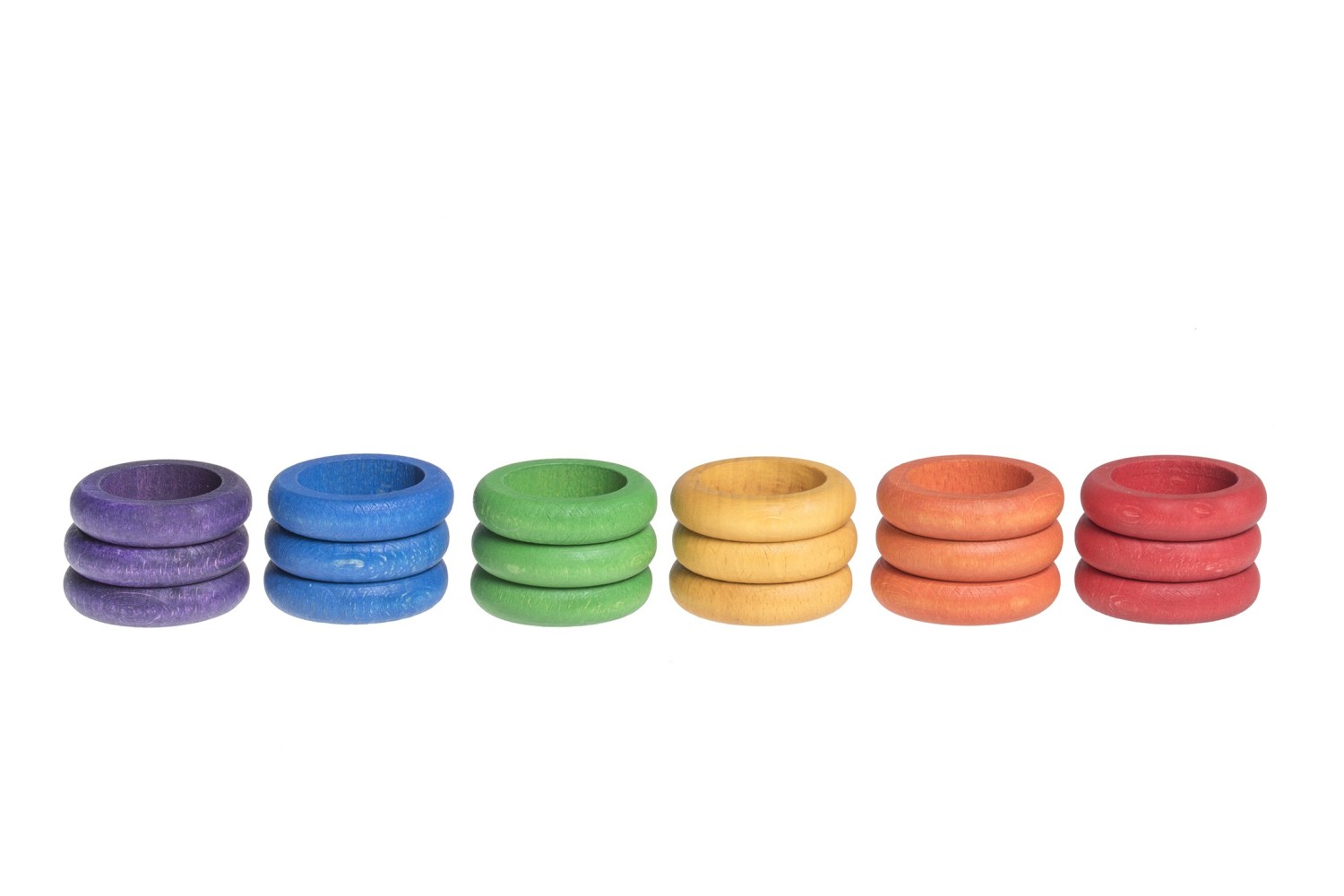 Primer plano de Grapat 18 Anillos en colores vibrantes