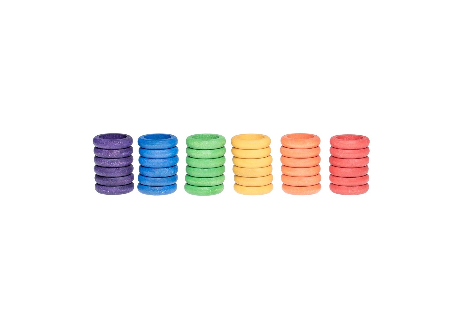 Grapat 36 Anillos – 36 anillos de madera en colores del arcoíris