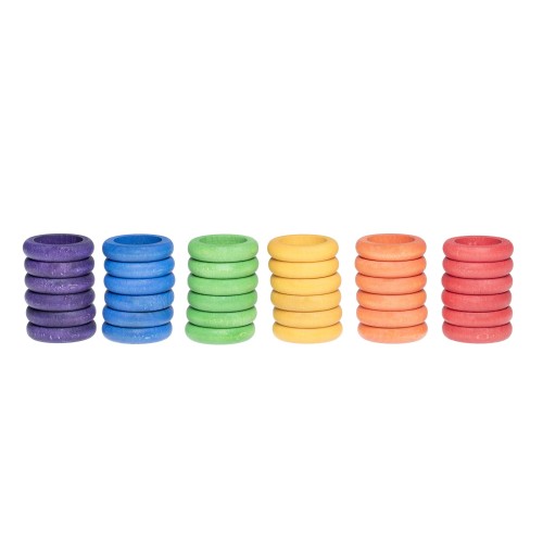 Grapat 36 Anillos – 36 anillos de madera en colores del arcoíris