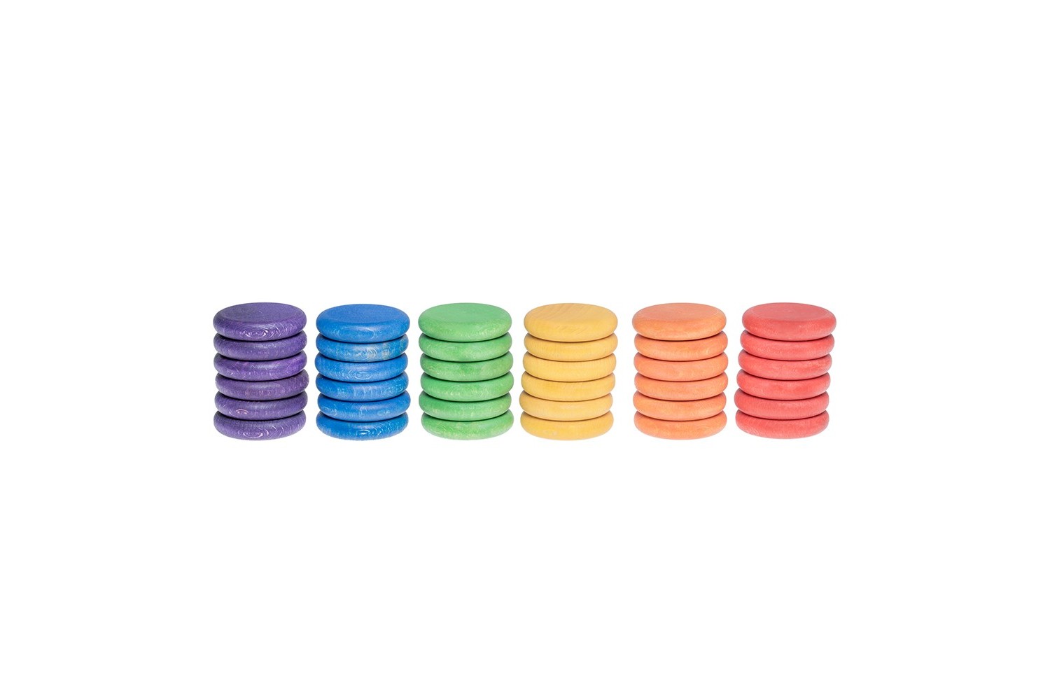 Grapat 36 Monedas – 36 monedas de madera en 6 colores del arcoíris