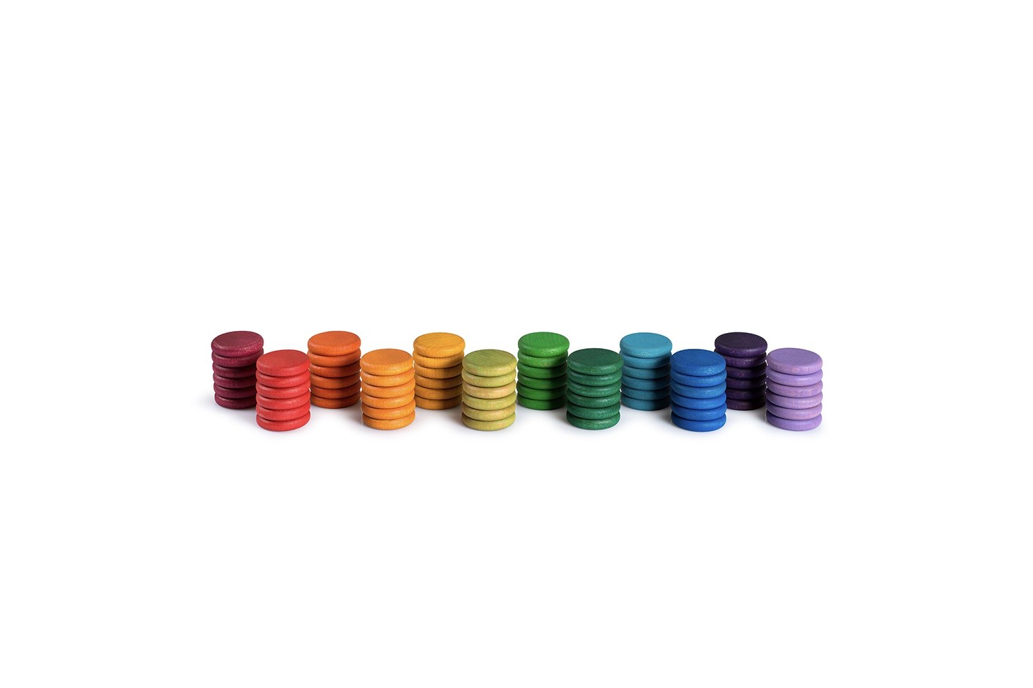 Grapat 72 Monedas – 72 monedas de madera en 12 colores del arcoíris