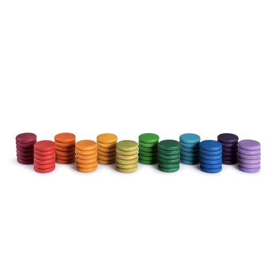 Grapat 72 Monedas – 72 monedas de madera en 12 colores del arcoíris
