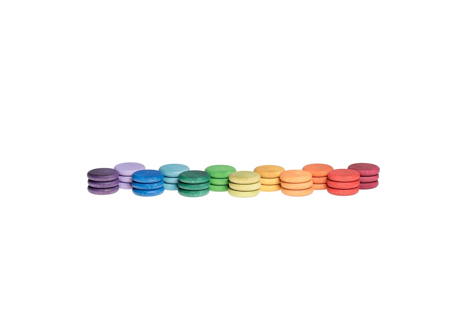 Grapat 36 Monedas – 36 monedas de madera en 12 colores del arcoíris