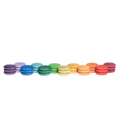 Grapat 36 Monedas – 36 monedas de madera en 12 colores del arcoíris