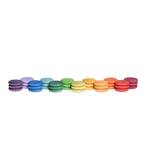 Grapat 36 Monedas – 36 monedas de madera en 12 colores del arcoíris