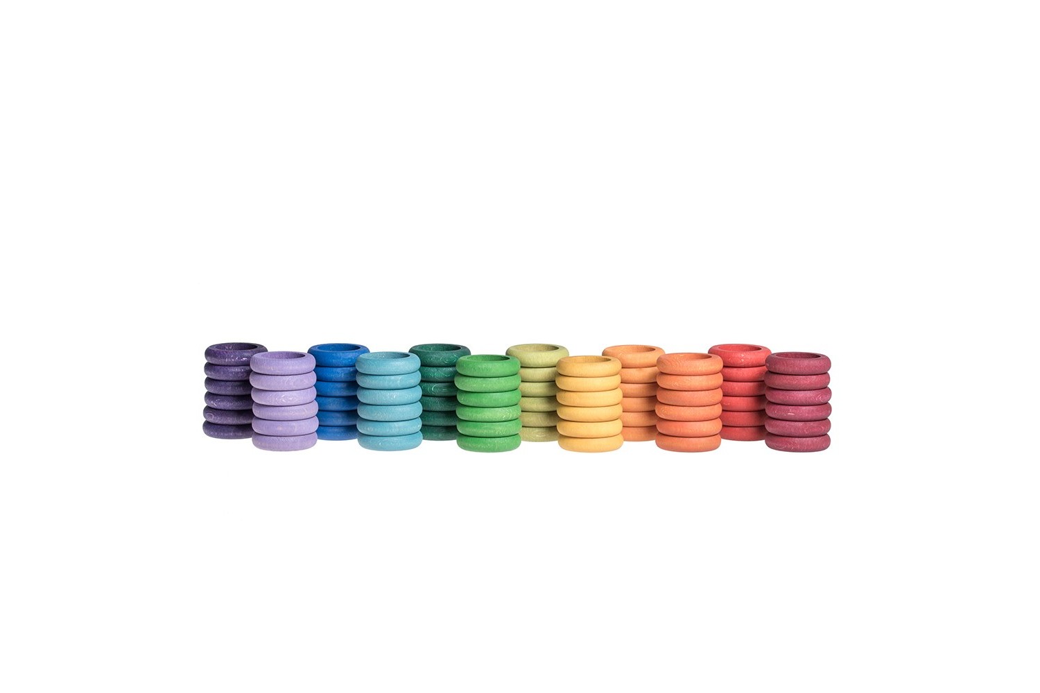 Primer pla de Grapat 72 Anells en colors vibrants