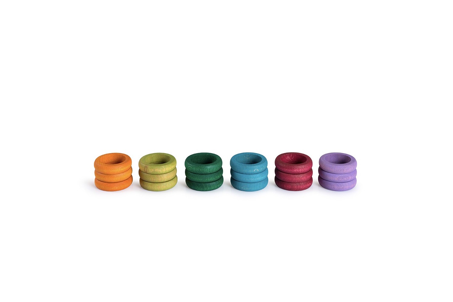 Grapat 18 Anells – 18 anells de fusta en 6 colors complementaris