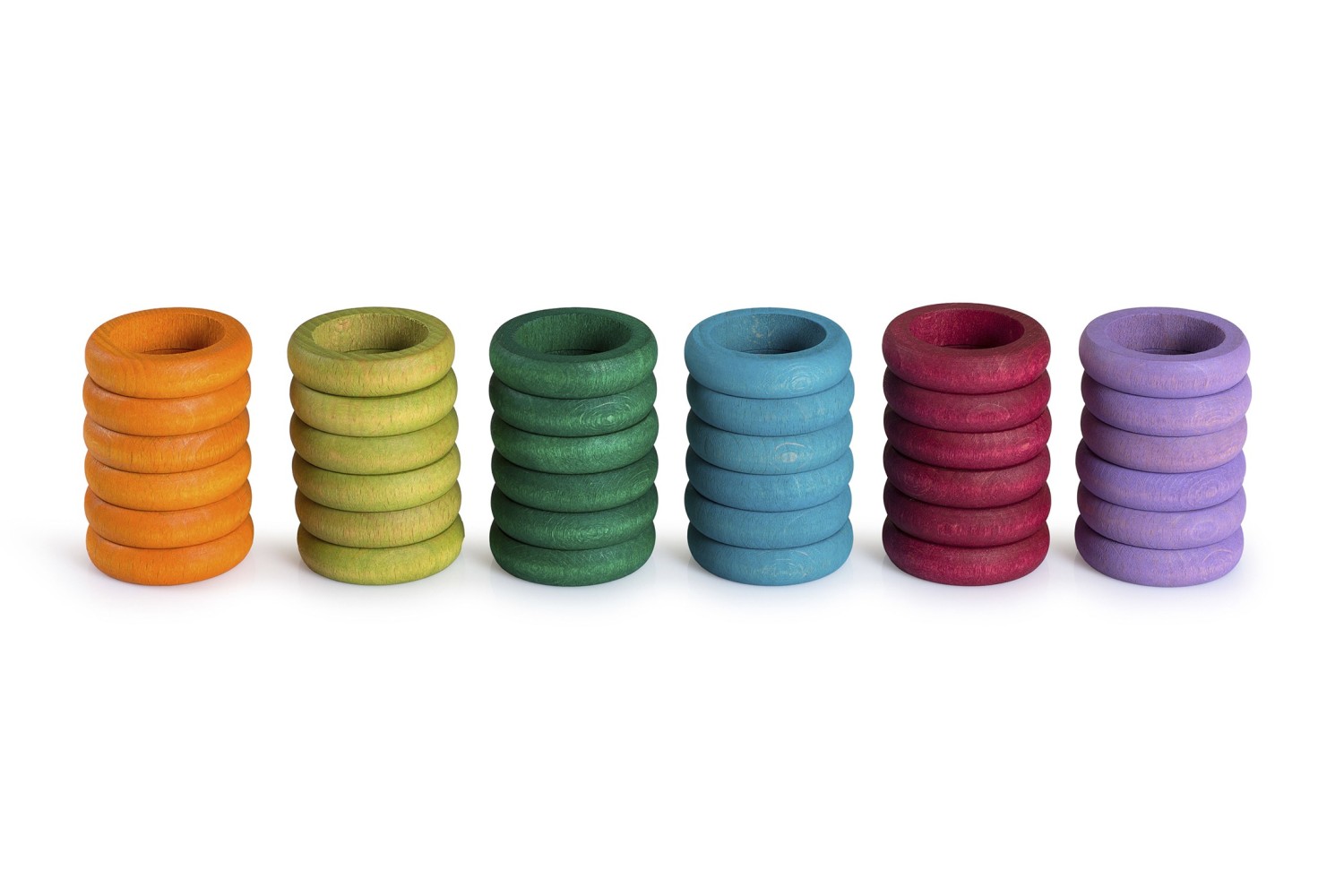 Primer pla de Grapat 36 Anells en colors vibrants