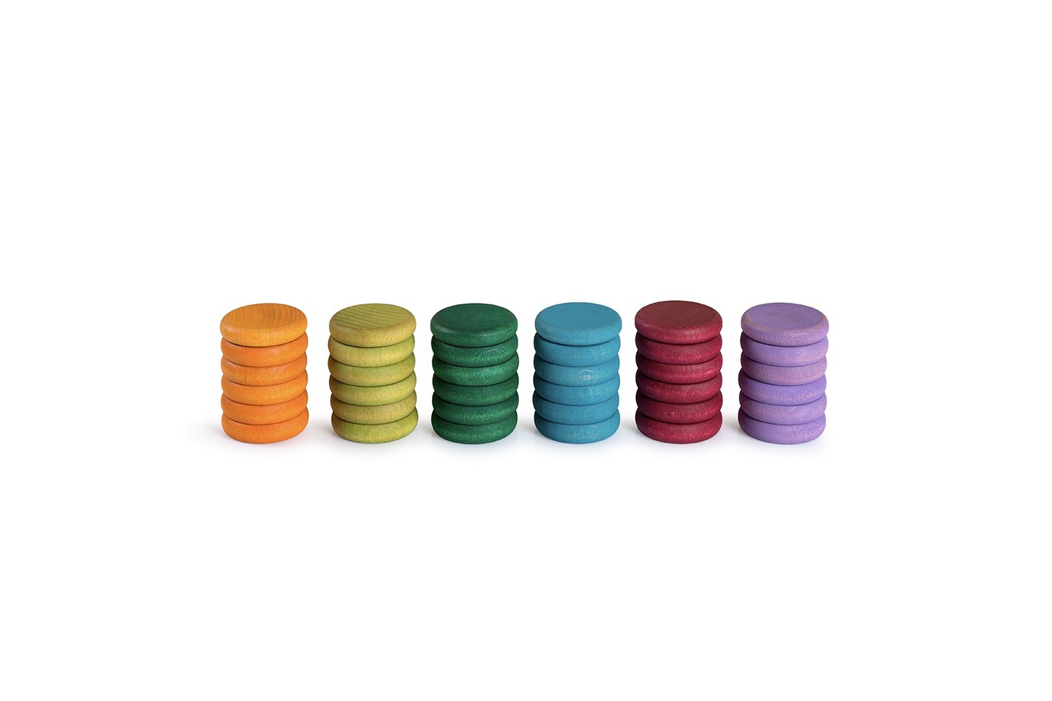 Grapat 36 Monedes – Monedes de Fusta en 6 Colors Complementaris