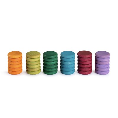Grapat 36 Monedes – Monedes de Fusta en 6 Colors Complementaris