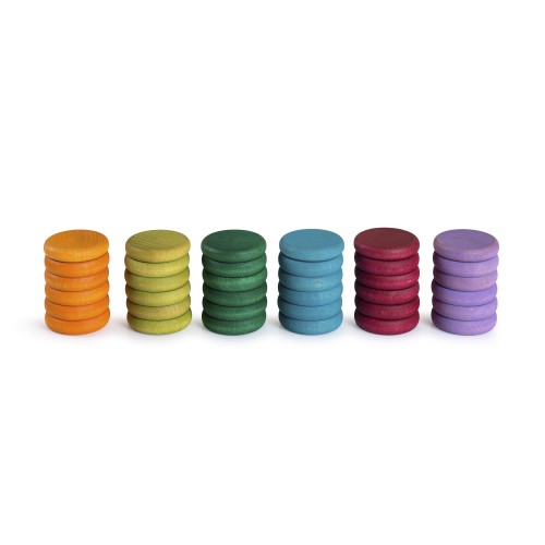 Grapat 36 Monedes – Monedes de Fusta en 6 Colors Complementaris