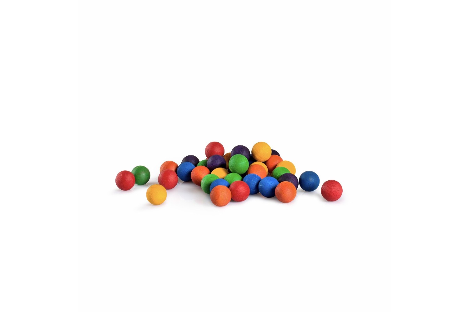 Grapat boles de fusta – 36 esferes en colors arcoíris