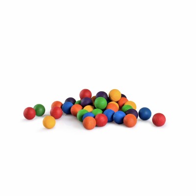 Grapat boles de fusta – 36 esferes en colors arcoíris