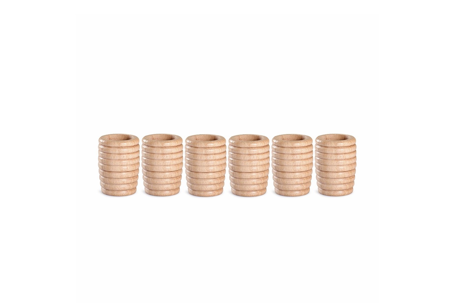 Grapat 6 Natural Wooden Beehive Cups – six tactile wooden beakers