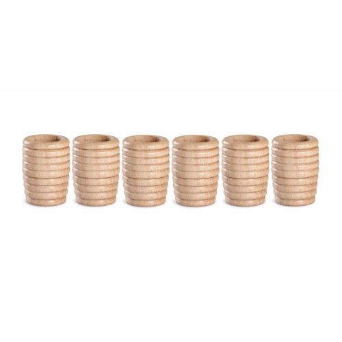 Grapat 6 Natural Wooden Beehive Cups – six tactile wooden beakers
