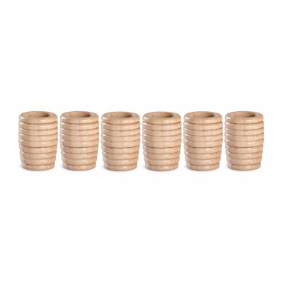 Open-ended play with Grapat 6 Natural Wooden Beehive Cups